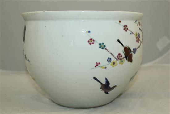 A Chinese famille rose small goldfish bowl, late 19th / early 20th century, diam.22.5cm